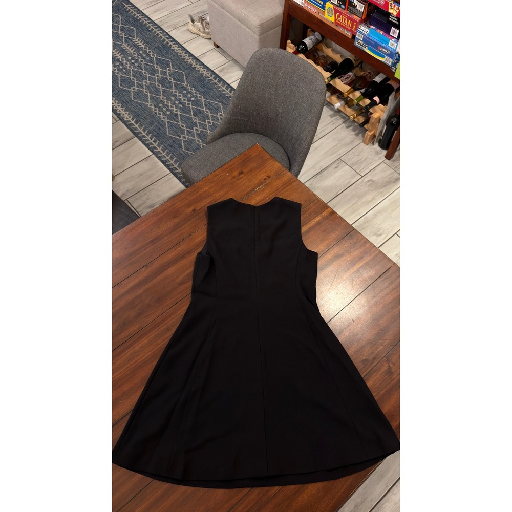 Theory Easy Flare Dress Black Admiral Crepe Sleeveless A-Line P0109603 Size 8 - Picture 3 of 16